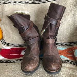 Steve Madden biker boots with faux fur